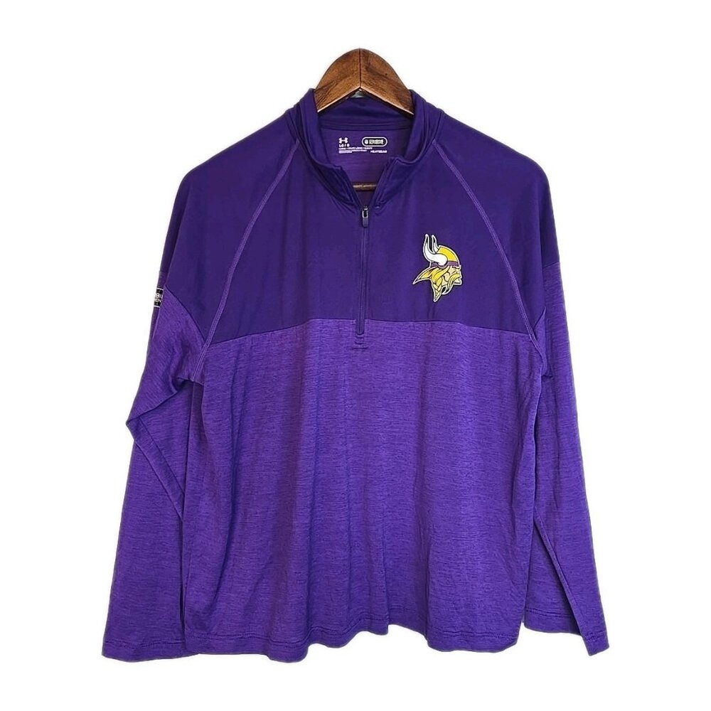 Minnesota Vikings Womens Quarter Zip Pullover Shirt Large Under Armour
